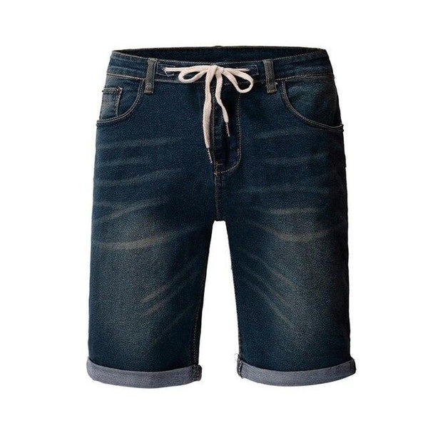 Fashion Men's Casual Jeans Destroyed Denim Knee Length Hole Ripped PantsCotton Blue Denim Shorts Male Straigh _3.14