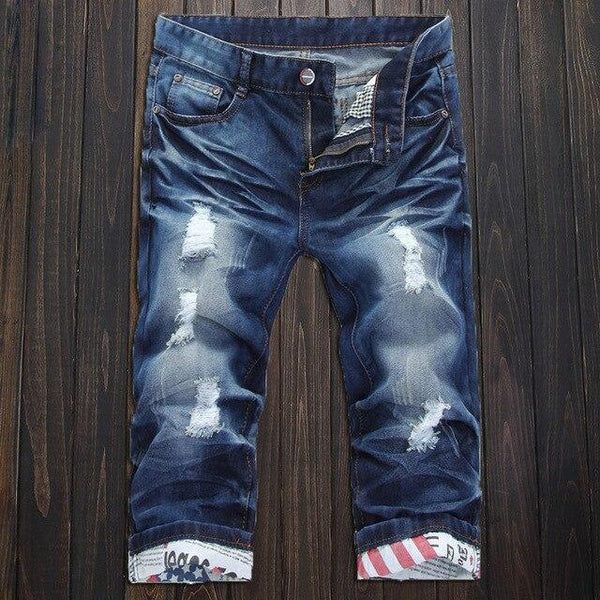 New Fashion Mens Ripped Short Jeans Brand Clothing Bermuda Summer 98% Cotton Shorts Breathable Denim Shorts Male