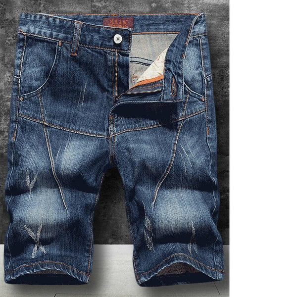 Shorts Plus Size jeans men ripped torn pants stretch Knee Length pants jeans printed male the Summer new hip hop streetwear