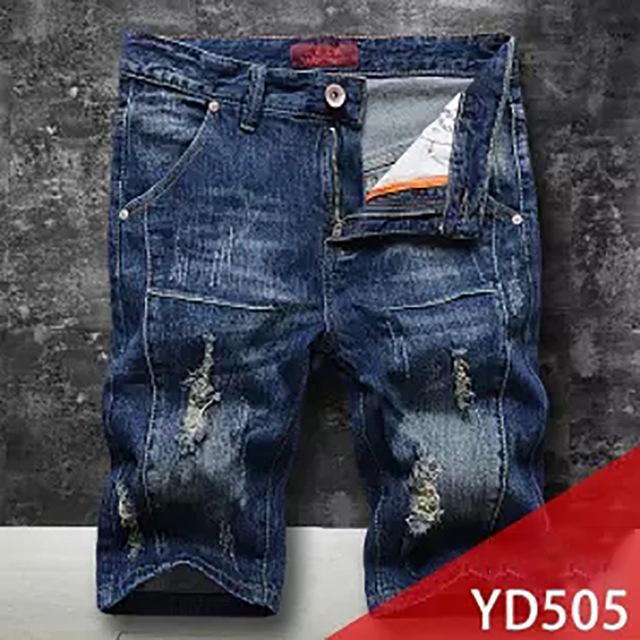 Shorts Plus Size jeans men ripped torn pants stretch Knee Length pants jeans printed male the Summer new hip hop streetwear