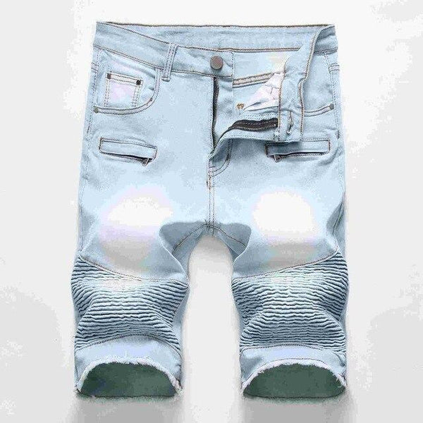 New Shorts Men Ripped Short Jeans Straight Cotton Fashion High Street Shorts Jean Male Denim Plus Size 28-42