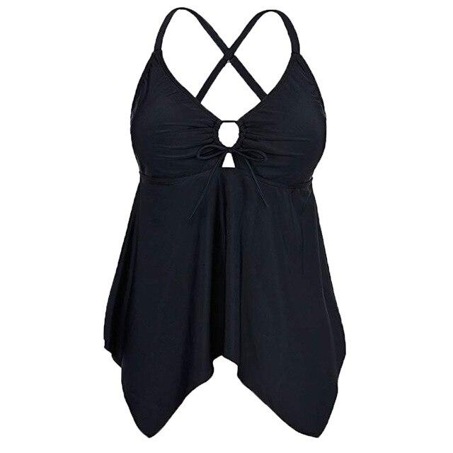 Fashion Women Flowy Swimsuit Swimwear Bikini Crossback Plus Size Tankini Top swimsuit woman 2019 two piece Tankins swim suit