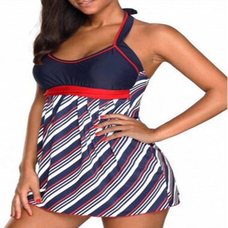 New Women's Plus Size Swimsuits Bralette Bikini Two Pieces Set Tankini Top with Briefs Swimwear Bathing Beachwear