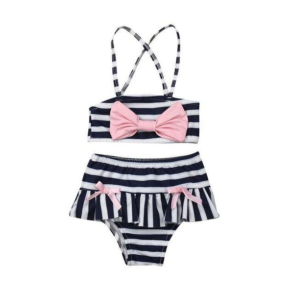 Toddler Kids Baby Girls Swimwear Tankini Tops Short Pants Outfits Two Pieces Stripe Swimsuit Clothes Summer