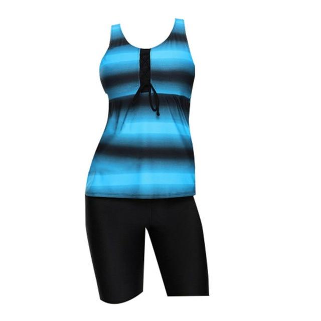Women Ladies Plus Size Two Piece Bikini Tankini Tops & Shorts Swimming Suits New Beachwear Bikini Plus Size