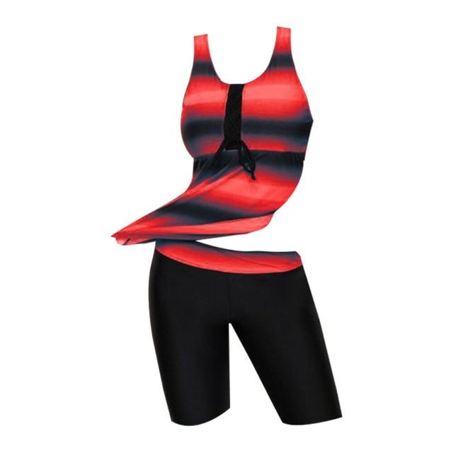 Women Ladies Plus Size Two Piece Bikini Tankini Tops & Shorts Swimming Suits New Beachwear Bikini Plus Size