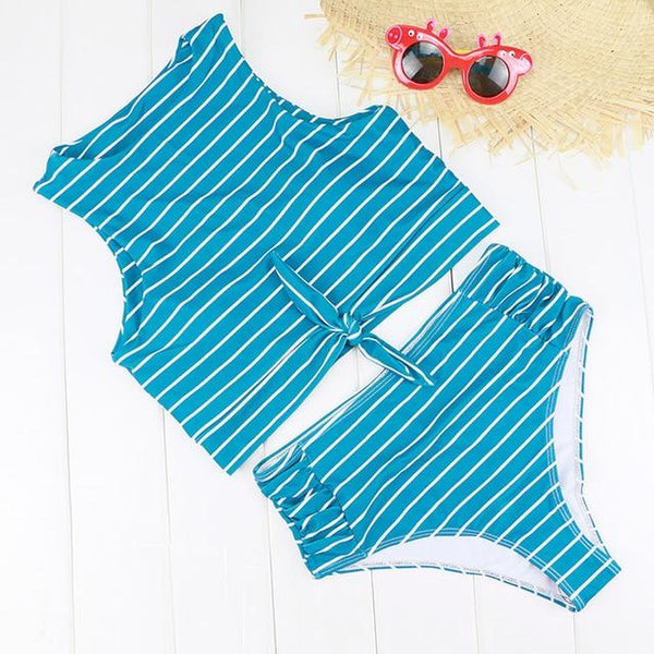Blesskiss High Waist Swimsuit Women 2019 2 Two Piece Crop Top Tankini Set Swimwear Push Up Leopard Bathing Suit Swimming Suit