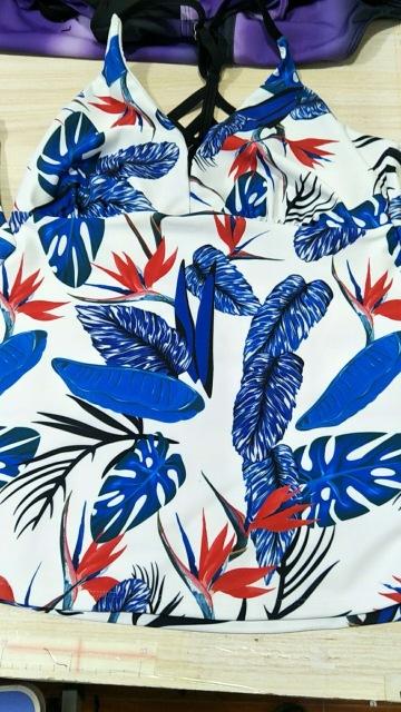 Female Flattering Cut Out Details Backless Swimsuit Double Up Tankini Top Swimwear Beach Top Trunk Bottom Bathing Suits