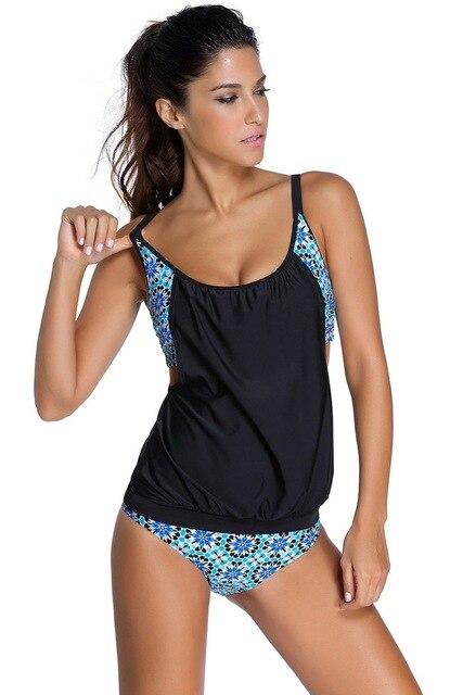Tankini 2018 Women Stripes Swimwear Push up Tankini Top Bathing Suit Swimsuit Plus Size Shorts Bikinis