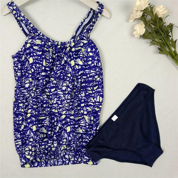 Tank Heart Print Biquini Plus Size Swimwear Women Tankini Top Two Piece Swimsuit with shorts badpak Swim Bathing Suit bikinis