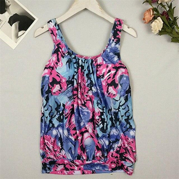 Tank Heart Print Biquini Plus Size Swimwear Women Tankini Top Two Piece Swimsuit with shorts badpak Swim Bathing Suit bikinis