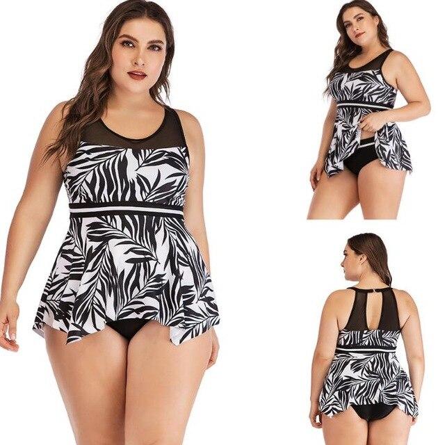 2019 Brand New Women Two Pieces Swimsuit Tankini Top Plus Size Swimwear Push Up Swimsuit Bikini Set Halter Tankini Bathing Suit