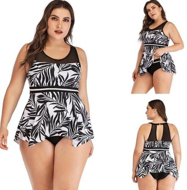 2019 Brand New Women Two Pieces Swimsuit Tankini Top Plus Size Swimwear Push Up Swimsuit Bikini Set Halter Tankini Bathing Suit