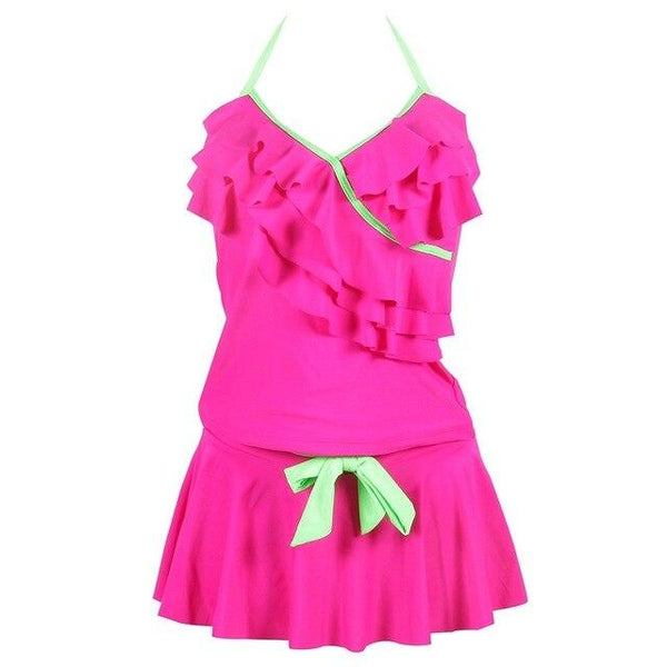 KayVis Women Dress Tankini 2019 Print Tankini Halter Top Swimsuit Push Up Swimwear Female Swimming Wear Bathing Suit