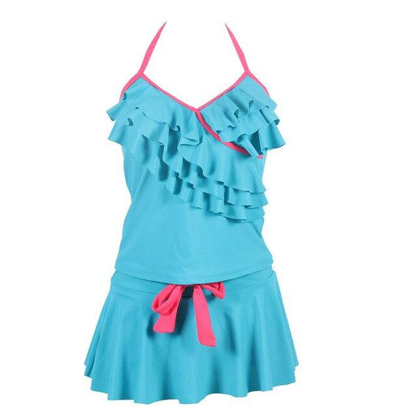 KayVis Women Dress Tankini 2019 Print Tankini Halter Top Swimsuit Push Up Swimwear Female Swimming Wear Bathing Suit