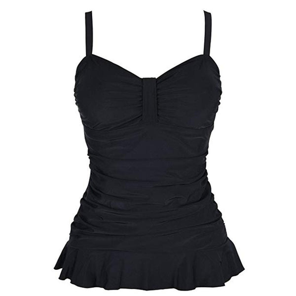 biquinis feminino 2019 Women's Swim Top Padded Ruffle Hem Shirred Swimwear Tankini Swimsuit Tops tankini swimsuits women mayo