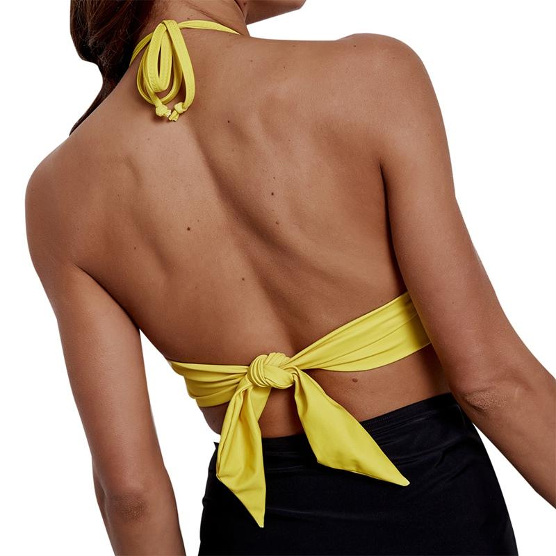 SALE Women Tankini Halter Top Hollow Out Lace High Waist Bikini Swimwear Lady Wire Free Padded Bra Swimsuit Beach Suit