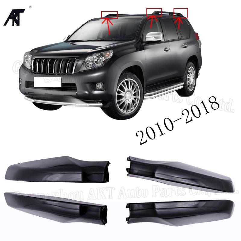 Roof rack cover roof bar end shell for:Toyota Land Cruiser PRADO FJ150 2010 2012 2013 2014 2015 2016 2017 2018 black color 4PCS