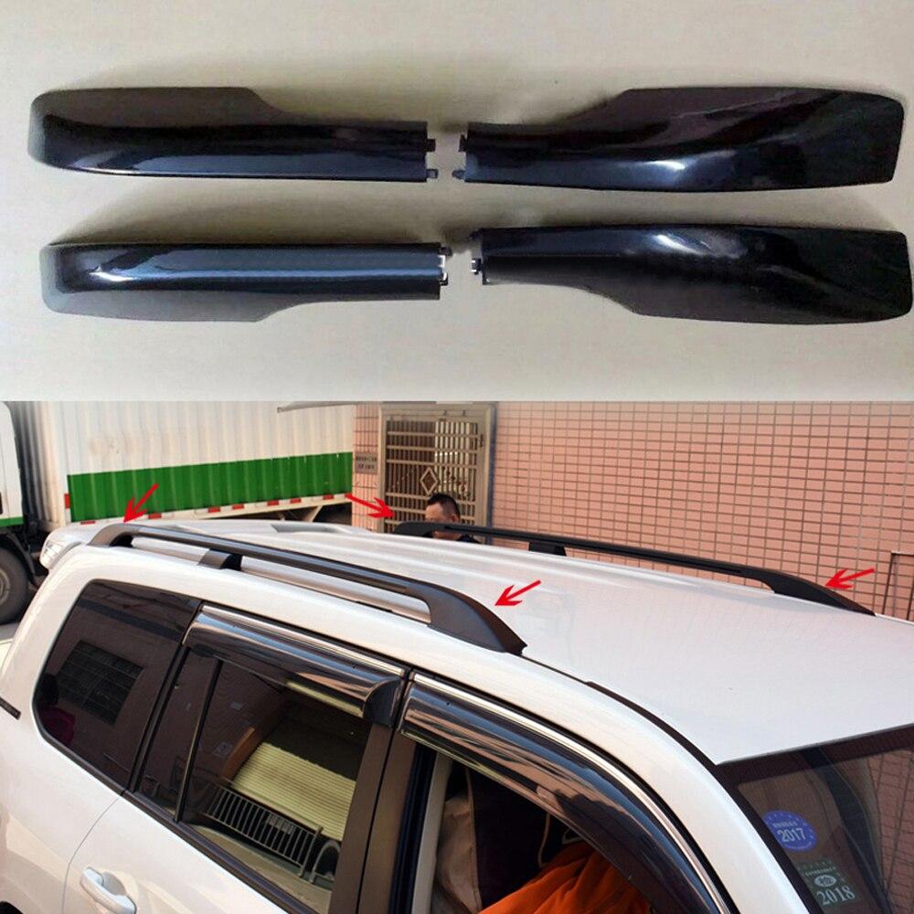 For Toyota Land Cruiser LC200 J200 2008-2018 SilverBlack Roof Rack Rail End Cover Shell Replacement Cap Car Styling