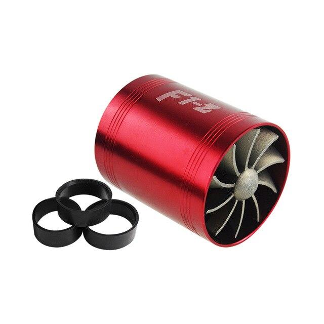 FREE SHIPPING F1-Z Double Supercharger Turbine Turbo Charger Air Intake Gas Fuel Saver Fan VR-FSD11