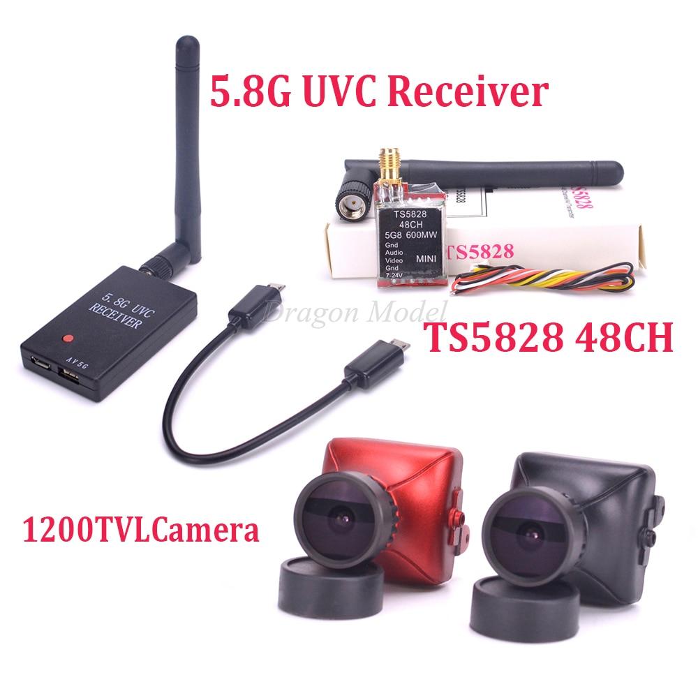 Mini TS5828 48CH 600mw & 5.8G FPV Receiver UVC Video Downlink OTG VR Android Phone & 1200TVL 1/3 CMOS SUPER HAD II Mini Camera