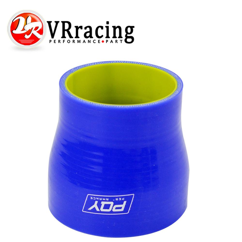 VR Racing -BLUE & Yellow 2.48"-3" 63mm-76mm SILICONE HOSE STRAIGHT REDUCER JOINER COUPLING With PQY logo VR-SH250300-QY