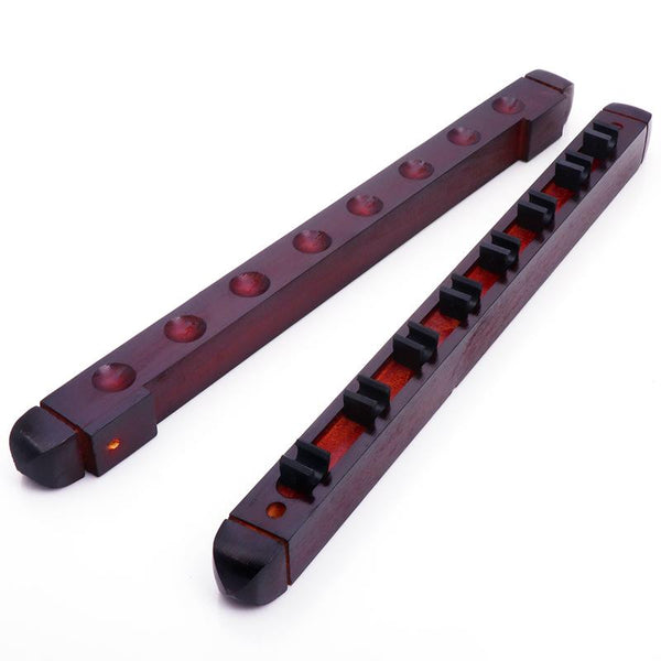 1 Set Billiard Pool Snooker Table Wall Mount Hanging Professional 6 Cue Sticks Solid Wood Rack Holder 39 x 4 x 3cm