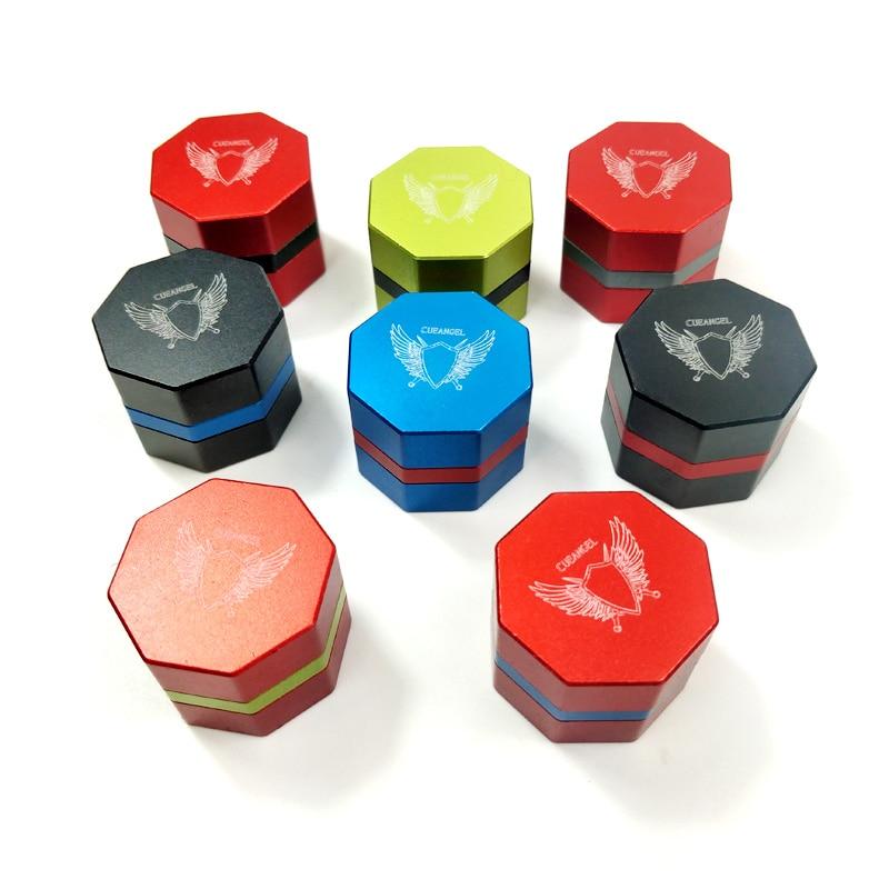 2019 Latest Cueangel Brand Multi-color Splicing Magnetic Billiards Pool chalk holders for Hexagon chalks Snooker chalk cases