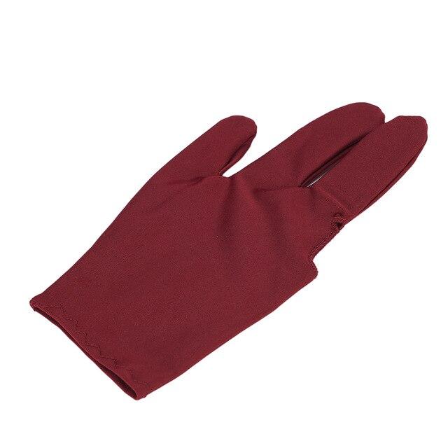 High Quality Spandex Snooker Billiard Cue Glove Pool Left Hand Open Three Finger Accessory for Unisex Women and Men 4 Colors