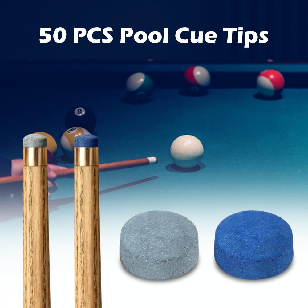 50 PCS 9MM / 10MM / 12MM / 13MM Pool Cue Tips Billiard Cue Head Snooker Cue Tips Billiard Accessories