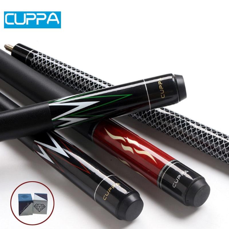 CUPPa billiard pool cue with 2 Chalk tip 10.5mm / 11.5mm / 13mm, maple wood, 1/2 snooker cue for chinese billiards free shipping