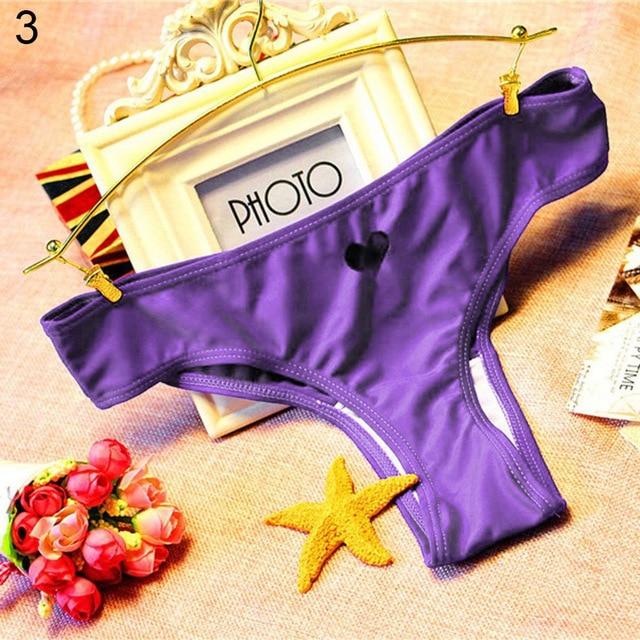 Bikini Bottom Bathing Beach Swimwear Briefs Thong Women's Swimming Suit Sexy Hollow Heart