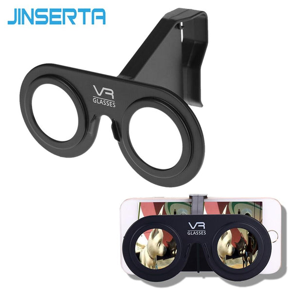 JINSERTA Mini Pocket Fold Virtual Reality Glasses 3D VR Glasses for Android iOS Windows Smartphones 4.0-6.5" With Frame and Hold