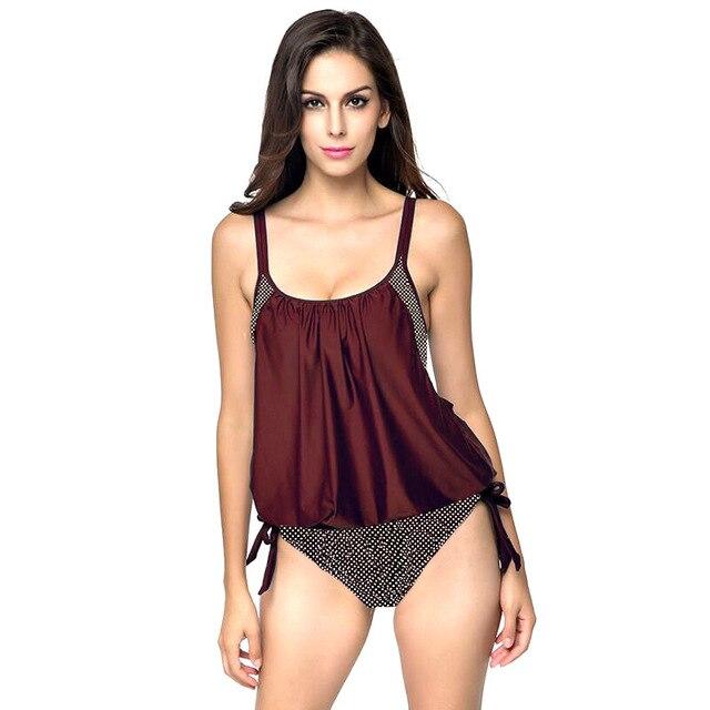 NAKIAEOI 2016 Tankini Push Up Swimwear Women Swimsuit Plus Size Swimwear Female Tankini Set Top Summer Beach Wear Bathing Suits