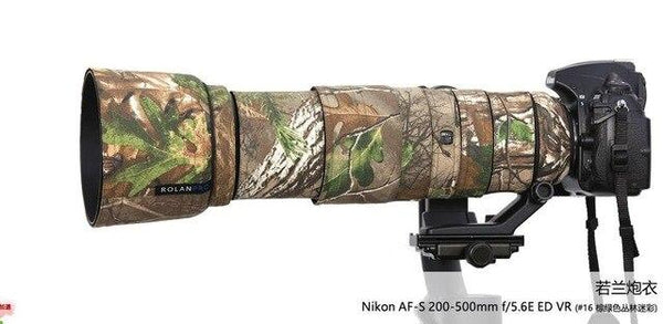 ROLANPRO Camera Lens Coat Camouflage AF-S 200-500mm f/5.6E ED VR Lens protective case guns clothing For Nikon
