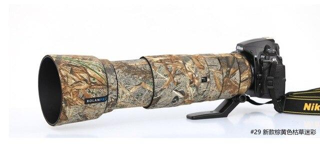 ROLANPRO Camera Lens Coat Camouflage AF-S 200-500mm f/5.6E ED VR Lens protective case guns clothing For Nikon