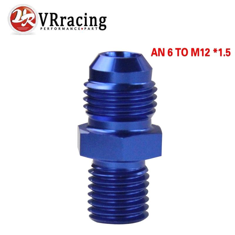 VR RACING - BLUE Male 6AN 6 An Flare to M12x1.5(mm) Metric straight fitting AN 6 To M12 *1.5 Port. Adapter VR-SL816-06-123-011