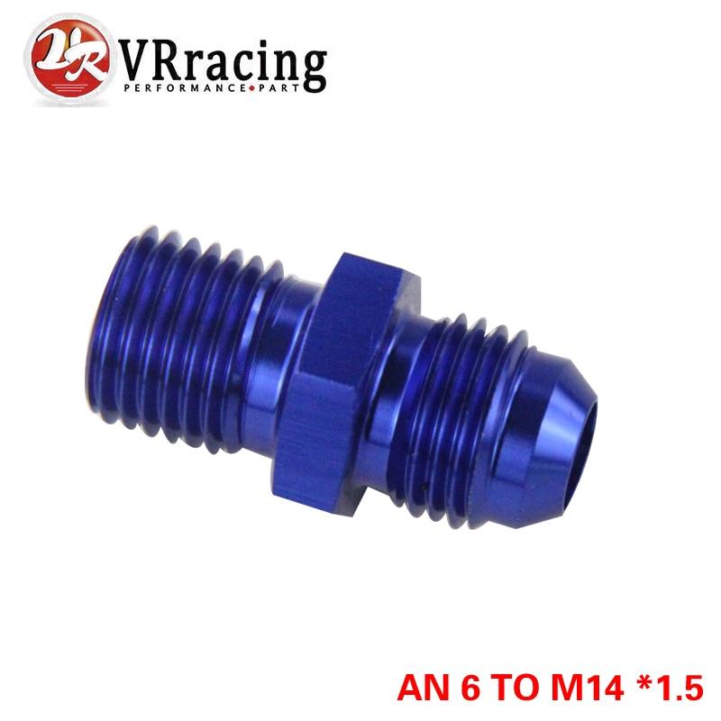 VR RACING - BLUE Male 6AN 6 An Flare to M14x1.5(mm) Metric straight fitting AN 6 To M14 *1.5 Port. Adapter VR-SL816-06-143-011