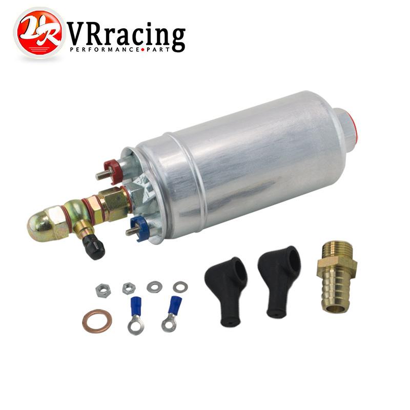 VR RACING - External Fuel Pump 0580 254 044 FUEL PUMP WITH BANJO FITTING KIT HOSE ADAPTOR UNION 8MM OUTLET TAIL