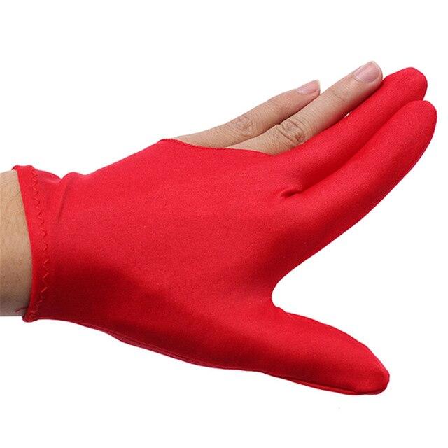 1Pc 3 Fingers Durable Nylon Glove for Billiard Pool Snooker Cue Shooter Black Blue Purple Red Colors