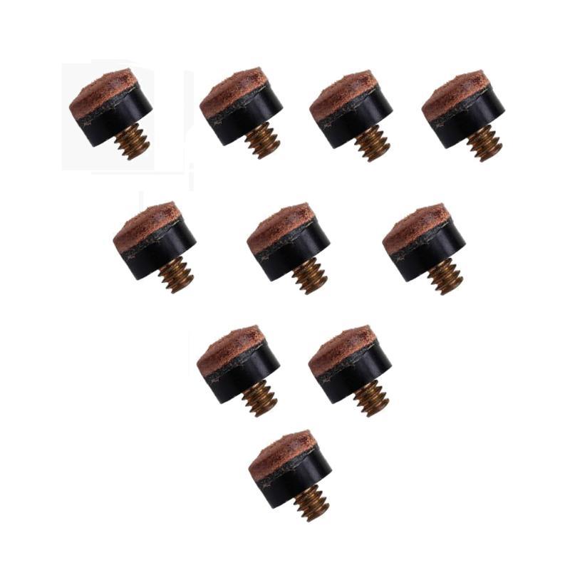 10PCs/set Screw On Cue Tips For Billiard Pool Cue Stick and Snooker Cue Replacement Parts Stick Repair Tool for Snooker 10mm