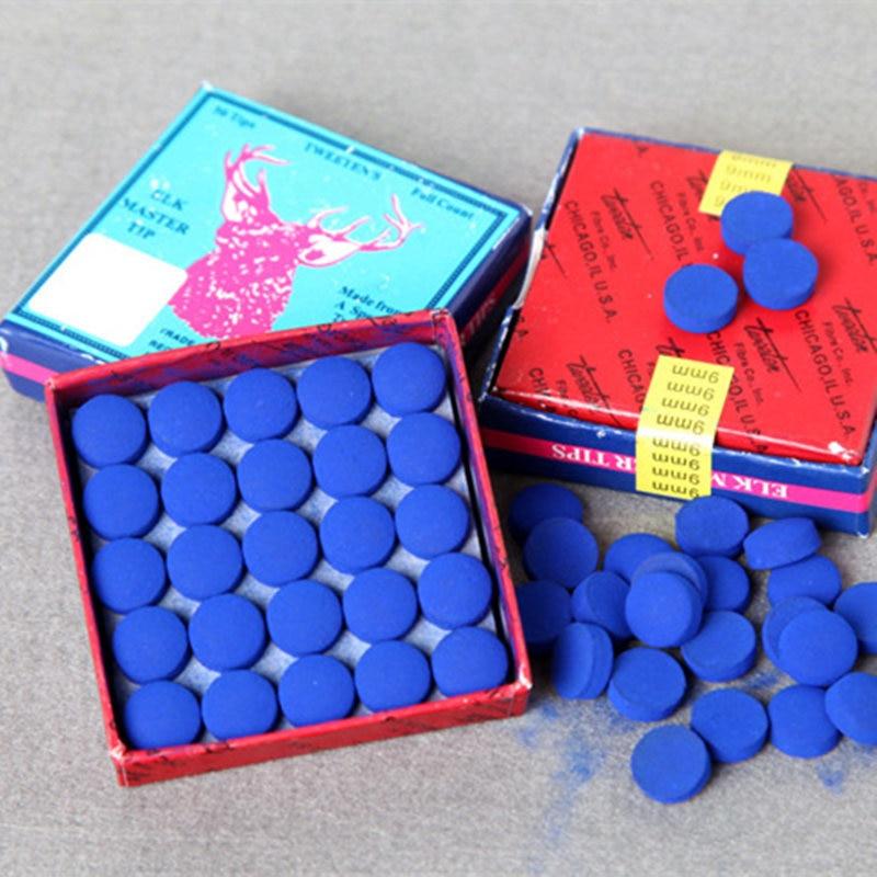 Fox Smiling 50pcs 9/10/11/12/13mm Billiard Pool Cue Tips M Hardness Billiard Snooker Cue Stick Tip Billiard Cue Accessories