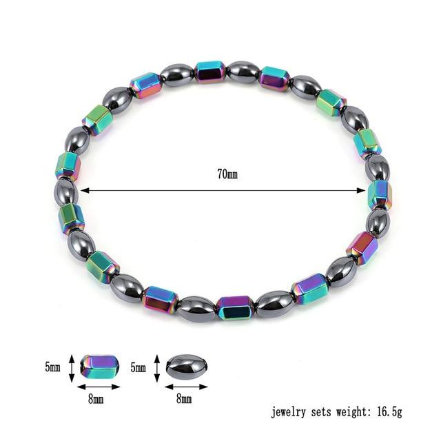 Weight Loss Hematite Magnet Anklet Colorful Stone Magnetic Therapy Bracelet Chain Anklet Weight Loss Product Body Slim Jewelry