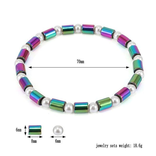 Weight Loss Hematite Magnet Anklet Colorful Stone Magnetic Therapy Bracelet Chain Anklet Weight Loss Product Body Slim Jewelry