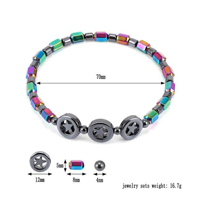 Weight Loss Hematite Magnet Anklet Colorful Stone Magnetic Therapy Bracelet Chain Anklet Weight Loss Product Body Slim Jewelry