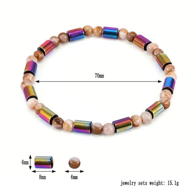 Weight Loss Hematite Magnet Anklet Colorful Stone Magnetic Therapy Bracelet Chain Anklet Weight Loss Product Body Slim Jewelry