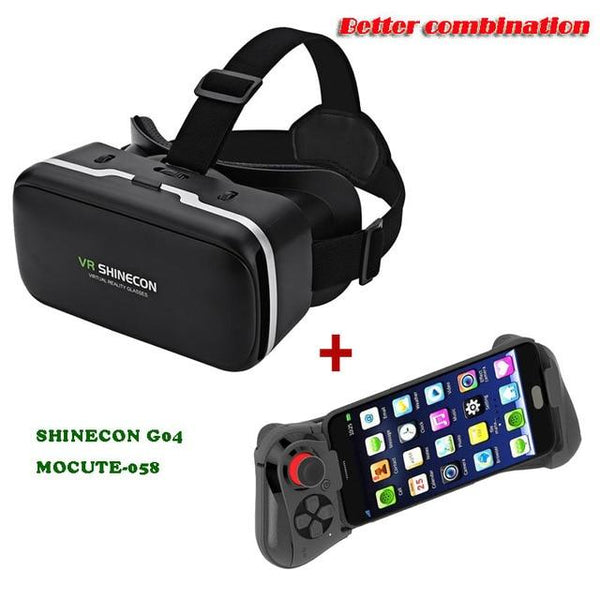 VR SHINECON G04 Virtual Reality Headset 3D VR Glasses for 4.7-6.0 inches Android iOS Smart Phones