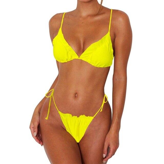 MUQGEW Sexy Thong Biquini Swim Wear Bathing Suit Women Bandage Bikini Push-Up Pad Swimwear Bathing Swimsuit Beachwear Set #18