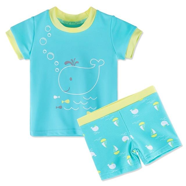 Cute UPF50+Lycra Short Sleeve Baby Swimsuit for Boys Girls 3M-6Y Summer Swimwear Kids Toddler Swimming Suit Surfing Beachwear