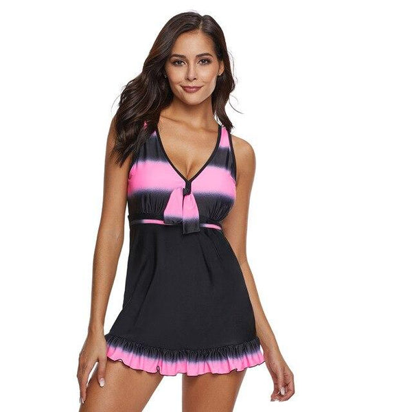 Gradient Biquini Plus Size Swimwear Women Tankini Top One Piece Swimsuit with shorts badpak Swim Bathing Suit bikinis